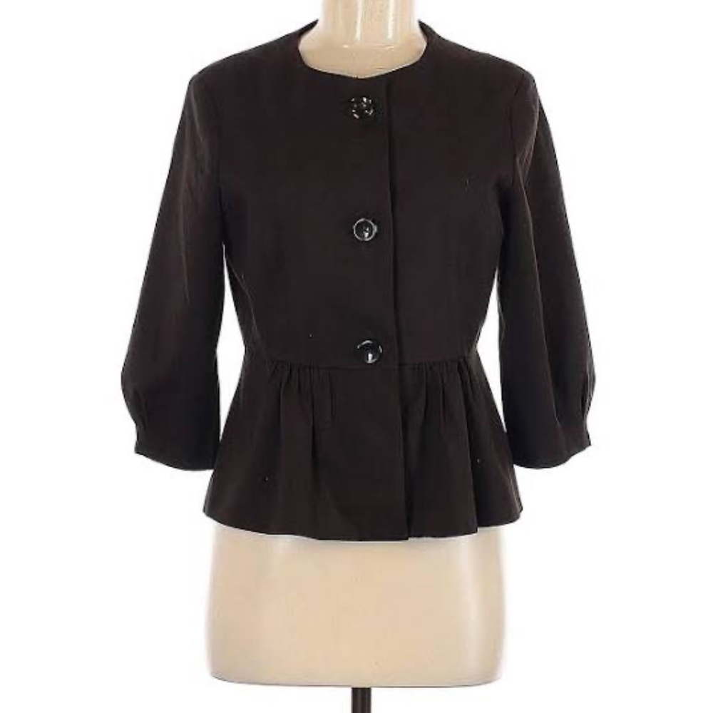Geoffrey Beene Sport Black ¾ Sleeve Button Jacket Womens Size 4